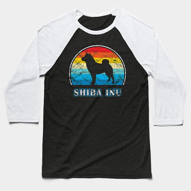 Shiba Inu Vintage Design Dog Baseball T-Shirt by millersye